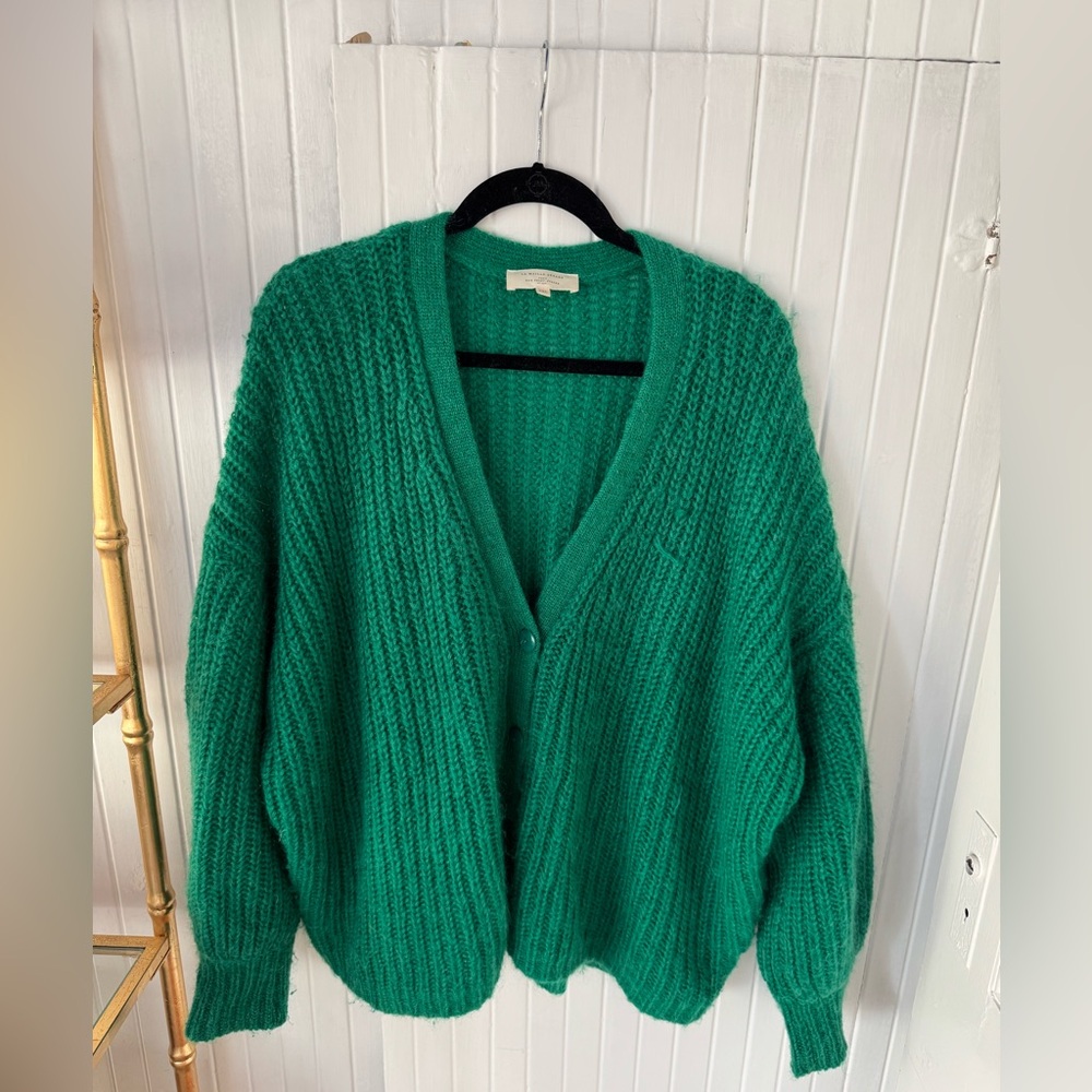 Kelly green sezane Achille jumper sweater